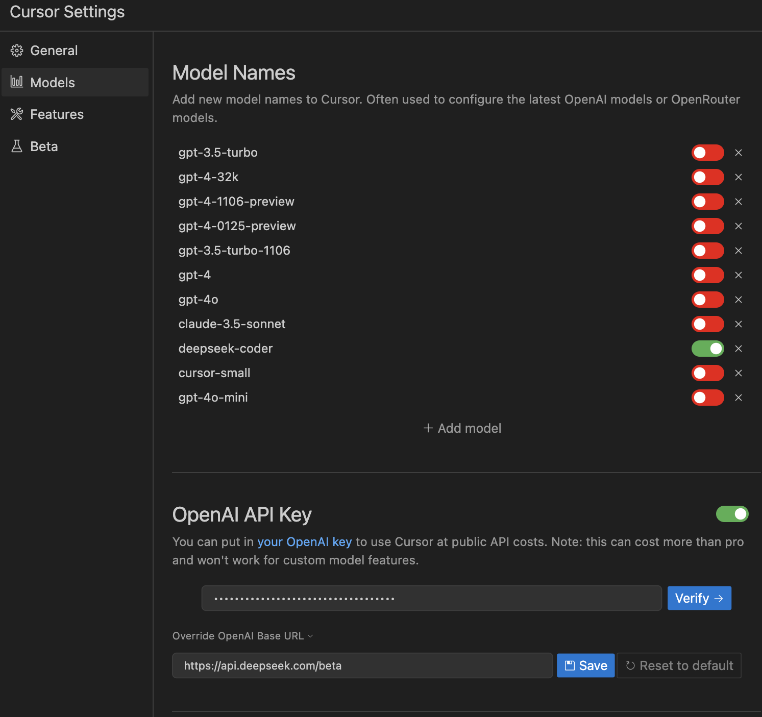 DeepSeek Cursor集成